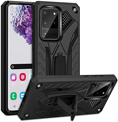 COOYA for Samsung S20 Ultra Case with Stand, Galaxy S20 Ultra 5G Case with Kickstand Shockproof Protective Back Rugged Dual Protection Cover Phone Case for Samsung Galaxy S20 Ultra 5G 6.9 Inch 2020