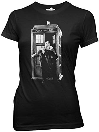 Doctor Who Ninth Doctor With Rose Juniors T-shirt Size S