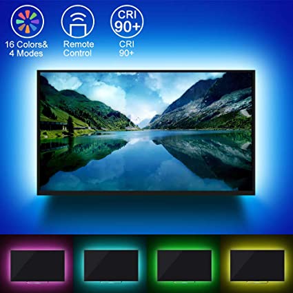 SolarLang LED TV Backlight kit with Remote , 6.56ft Suitable for 40-60 inch TV -16 Colors 4 Dynamic Lighting Effects, Bias Lighting for HDTV, Home Movie Decor