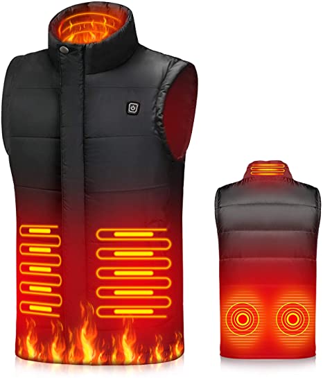 Kekilo Electric Heated Vest for Men Women,Thermal Heating Jacket USB Lightweight Body Warmer for Outdoor Fishing Hunting