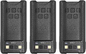 BAOFENG 3 Packs UV-9R Plus Battery USB-C Charger Enlarge 4800mAh Capacity Thicken BL-9 Li-ion Battery for T57 Accessories UV-9R Plus MK1 Portable Radio Battery for Adult