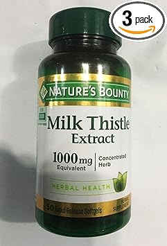 Nature's Bounty Milk Thistle 1000mg Softgels 50 ea (Pack of 3)
