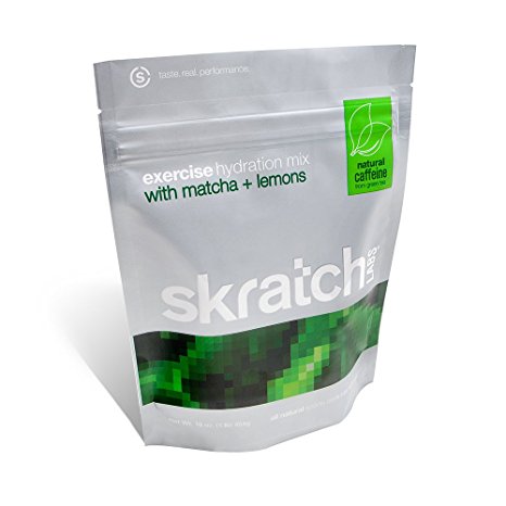 Skratch Labs Exercise Hydration Mix Matcha Green Tea   Lemons Resealable Bag 16 oz