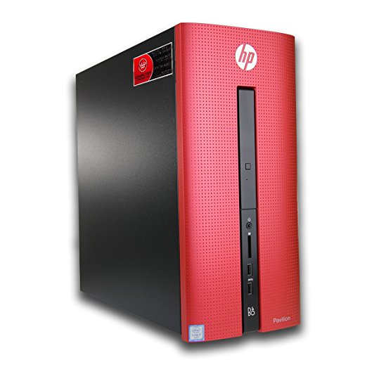 Computer Upgrade King HP Pavilion Desktop PC (Intel i7-6700, 16GB RAM, 250GB SSD, 2TB 7200rpm HDD, Windows 10, Red)