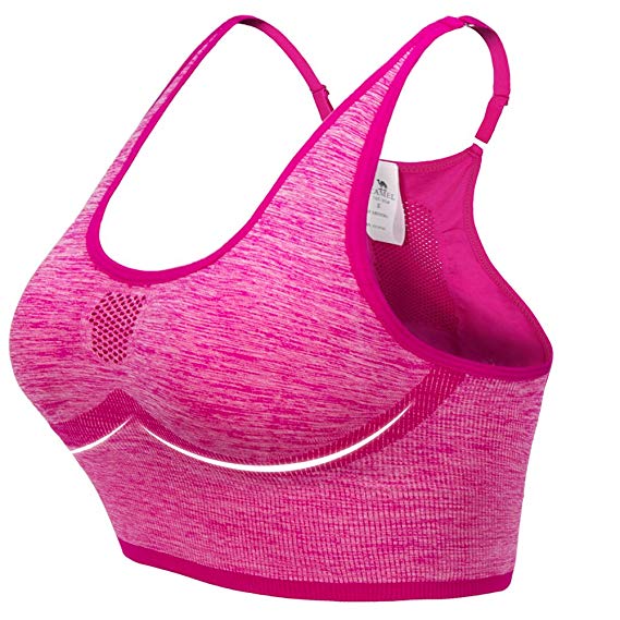 Camel Padded Sports Bra for Women Wireless Sports Bra Yoga Running Fitness Bra Crop Tank Top