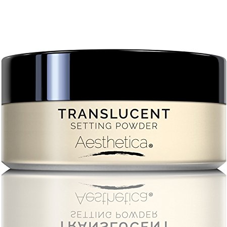 Aesthetica Translucent Loose Setting Powder – Talc Free Finishing Powder for a Flawless Matte Finish – Flash Friendly - Includes Luxurious Velour Puff for Flawless Application