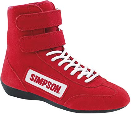 Simpson Racing 28900RD The Hightop Red Size 9 SFI Approved Driving Shoes