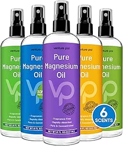 Venture Pal 100% Pure Magnesium Oil Spray with Lavender, Fast Absorption, Less Sting, Ultra-Soothing for Sleep & Muscle Relaxation (Big 8 oz)