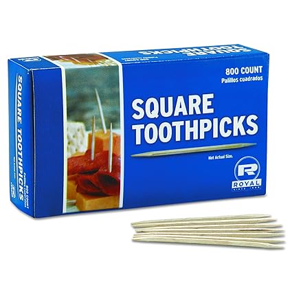 Royal Square Toothpicks, Case of 19,200