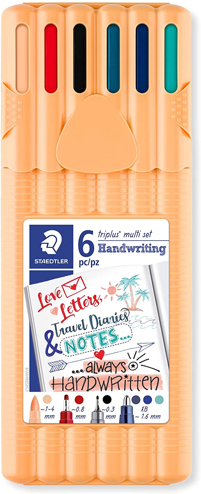 STAEDTLER Triplus Multi Handwriting Set, Desktop Box of 6 Pens