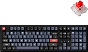 Keychron K10 Pro Wireless Custom Mechanical Keyboard, QMK/VIA Programmable Full-Size Bluetooth/Wired RGB Backlight with Hot-swappable Keychron K Pro Red Switch Compatible with Mac Windows Linux