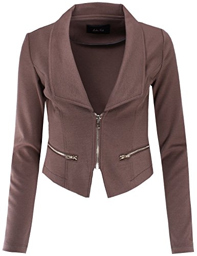Ladies' Code Women's Business Office Wear Long Sleeve Zip Front Blazer