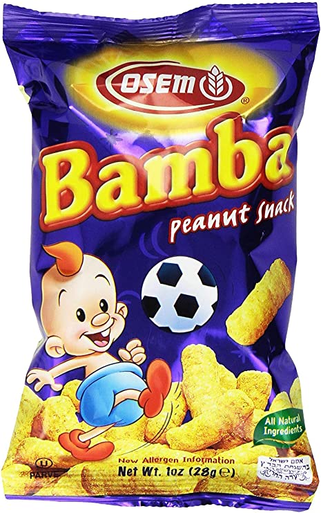 Bamba Peanut Butter Snacks All Natural Peanut Butter Corn Puff Snack (Pack of 8 1oz Bags)