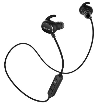 Newest FOCUSPOWER QY19 Mini Lightweight Bluetooth Headphones V4.1 Wireless Sport Stereo In-Ear Noise Cancelling Sweatproof Headset with APT-X/Mic for iPhone, iPad, Samsung and Android Smartphone
