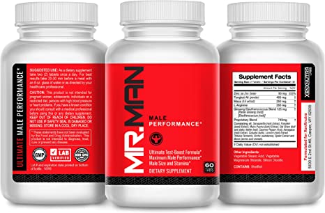 Mr Man Male Enlargement Pills- Size Enhancing Supplement for Men- Add Over 3 in 90 Days- 60 Tablets