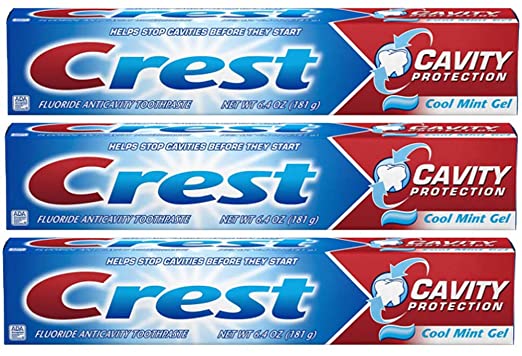 Crest Toothpaste Gel Cool Mint 6.40 oz (Pack of 3)