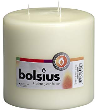 Bolsius Candles – 3 Wick Ivory Candles – 6 x 6 Inches Relight Party Candles – Unscented Candles – Ivory Pillar Candles – Long Burning Candles