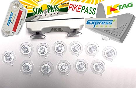 JL Safety SunPass & PikePass & K-Tag & Express Pass Replacement Suction Cup. Fits Florida, Kansa, Utah & Oklahoma Toll Pass Shown in Photo. Suction Cups only, Toll Pass not Included.