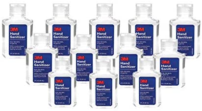 3M Hand Sanitizer Gel (12 Pack of Mini 2 oz Bottles), 62% Alcohol, Kills 99.99% of Germs, Small 2oz Bulk Travel Size, Individual Personal Pocket Size Bottles, Convenient Flip Cap Bottle