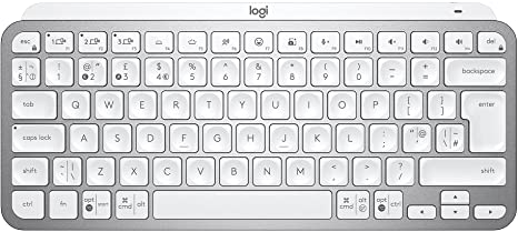 Logitech MX Keys Mini Minimalist Wireless Illuminated Keyboard, Compact, Bluetooth, Backlit, USB-C, Compatible with Apple macOS, iOS, Windows, Linux, Android, Metal Build - Pale Grey