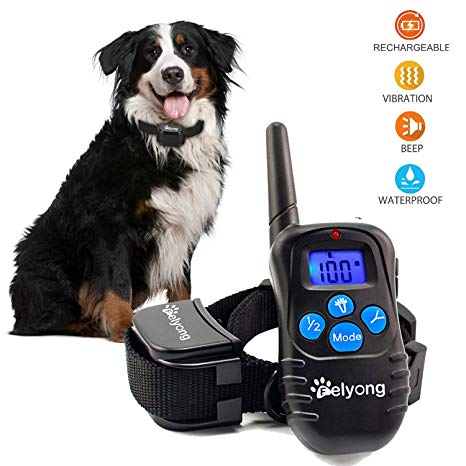 Dog Training Collar Shock Collar for Dogs with Rechargeable and Waterproof Dog Collar No Barking with Beep Vibration and Shock Harmless E Collar for Small Medium Large Dog, 1000ft Remote control