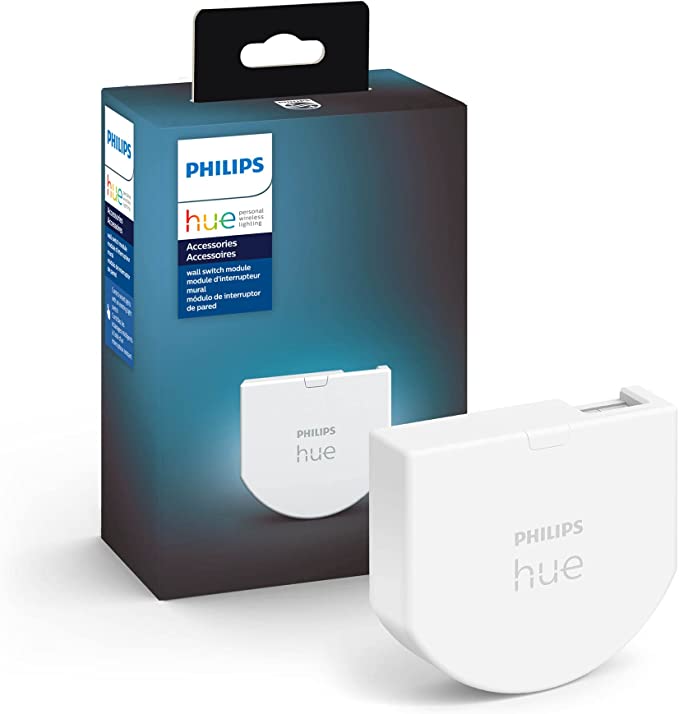 Philips Hue Wall Switch Module, Keeps Hue Smart Lights Reachable When Switch is Off (White 1-Pack), Requires Hue Lights and Hue Bridge