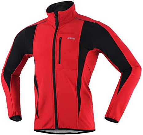 ARSUXEO Winter Warm UP Thermal Softshell Cycling Jacket Windproof Waterproof 15-k