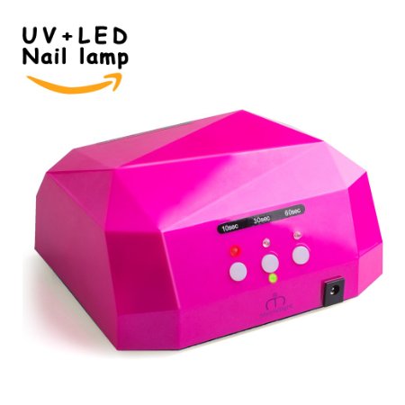 MatrixSight 36W UV Nail Dryer Manicure Machine Diamond Shaped CCFL & LED UV Nail Art Lamp Dryer Gel Polish Nail Art Curing Nails With Timer Both for Home Use and Professional Beauty Nail Salon (Rose)
