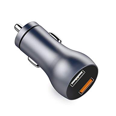Car Charger, Quick Charge 3.0, Dual USB 5.4A/30W Fast Car Charger Adapter Compatible with iPhone Xs max/XR/x/7/6s, iPad Air 2/Mini 3, Samsung Galaxy S10 S9 S8 S7 etc.
