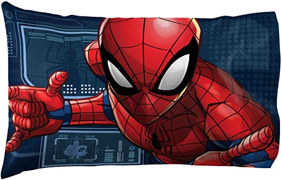 Jay Franco Marvel Spiderman 1 Pack Pillowcase - Double-Sided Kids Super Soft Bedding (Official Marvel Product)