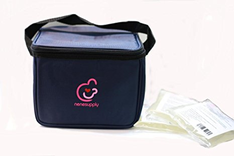 Bottle Cooler Bag and Ice Packs for Breastmilk Storage. Can Fit Into Medela Pump-in-style Carry Bag, and Can Hold Upto 5 Lansinoh Breastmilk Storage Bags