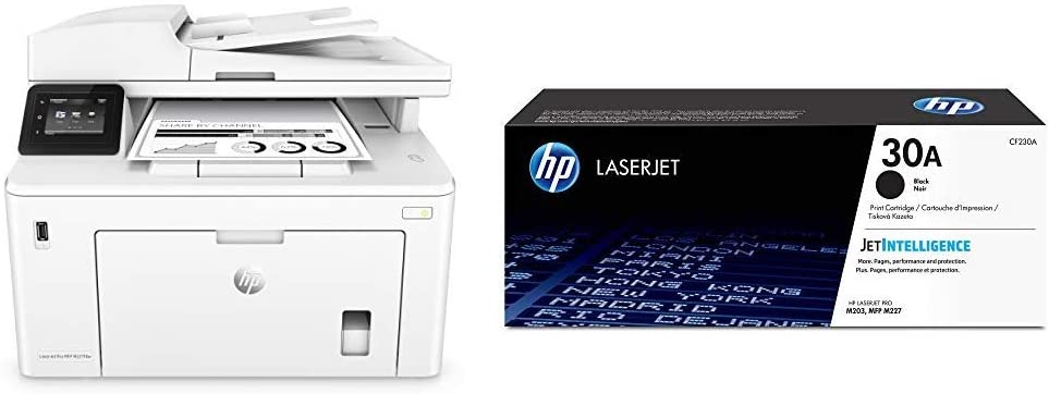 HP LaserJet Pro M227fdw All-in-One Wireless Laser Printer (G3Q75A) with Standard Yield Black Toner Cartridge