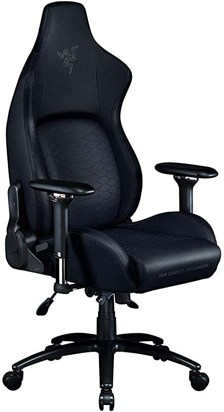 Razer Iskur Gaming Chair: Ergonomic Lumbar Support System - Multi-Layered Synthetic Leather - High Density Foam Cushions - Engineered to Carry - Memory Foam Head Cushion - Black