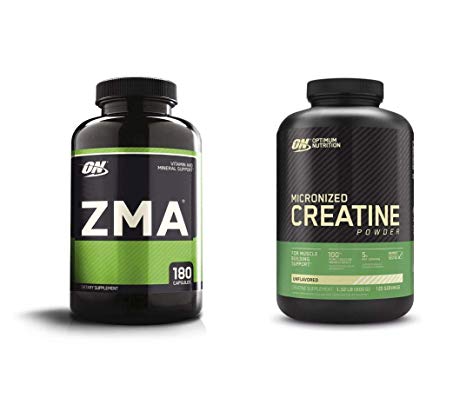 OPTIMUM NUTRITION ZMA Muscle Recovery and Endurance Supplement for Men and Women, Zinc and Magnesium Supplement with Micronized Creatine Monohydrate Powder, Unflavored