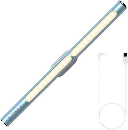 Closet Lights, MoKo Touch Sensor 22-LED Night Light Bar, Rechargeable Under Cabinet Lighting, Stick-on Anywhere Touch Tap Lights for Closet, Wardrobe, Cabinet, Drawer, Stairs - Blue