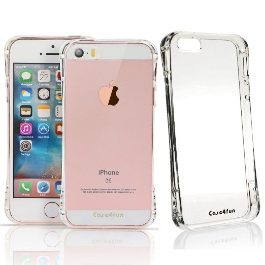 iPhone SE case Case4fun Soft TPU Shock Absorbing Scratch Lifetime Warranty Protective Back Cover Scratch Resistant Simple Case for iPhone SE 2016 iPhone 5S 5 - Clear