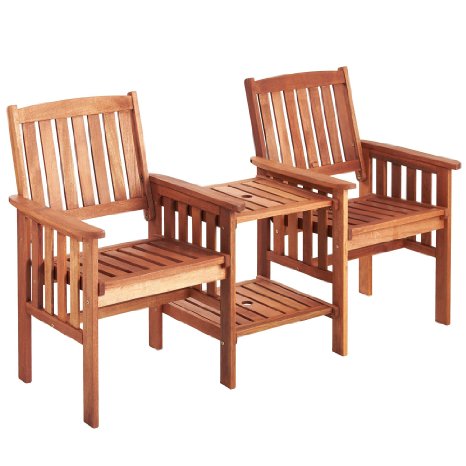 VonHaus Jack and Jill Love Seat Companion Garden Bench Set with FREE Extended 2 Year Warranty