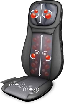 Snailax Shiatsu Neck & Back Massager With Heat, Full Back Kneading Shiatsu Or Rolling Massage, Massage Chair Pad With Height Adjustment, Relieve Muscle Pain For Back Shoulder And Neck AU Adapter