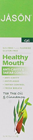 Jason Healthy Mouth Toothpaste Gel with Fluoride, Tea Tree Oil and Cinnamon, 6 Ounce