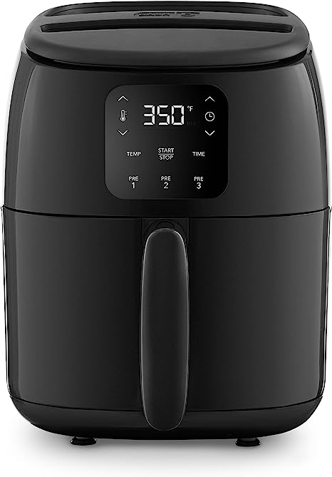 DASH Tasti-Crisp™ Digital Air Fryer with AirCrisp Technology, Custom Presets, Temperature Control, and Auto Shut Off Feature, 2.6 Quart - Black