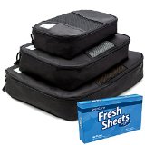 Travel Packing Cubes by Oventure - Set of 3 - FANTASTIC FALL SALE - Lightweight Slim Organizers in Black  Best Accessories for Travel  Keep Your Luggage Bags and Suitcases Packed Neatly  Lifetime Guarantee