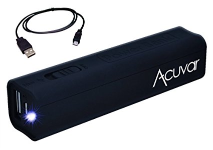 Acuvar Power Bank 2600mAh Portable Backup Battery Charger with Built in Flash Light For All Apple iPhone , iPad , Samsung , LG Optimus F3Q, LG G Flex, LG G2, LG Nexus 5, LG Optimus F6, LG Optimus F3, LG Optimus F7 and many other digital devices
