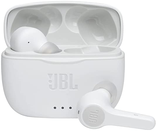 JBL Tune 215TWS True Wireless Earbud Headphones - JBL Pure Bass Sound, Bluetooth, 25H Battery, Dual Connect (White)