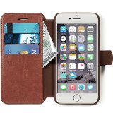 iPhone 6 and 6s Case - Ultra Slim Light Wallet Case for Apple iPhone 6 and 6s 47 - Soft Vintage Brown Leather PU Wallet Case - Credit Card ID Holder - Extra Strong Magnet - Travel Wallet - Luxury Protection for Cases