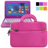 Evecase HP Stream 11 UltraPortable Handle Carrying Portfolio Neoprene Sleeve Case Bag for HP Stream 11 11-d010nr Notebook 116 inch Laptop - Hot Pink