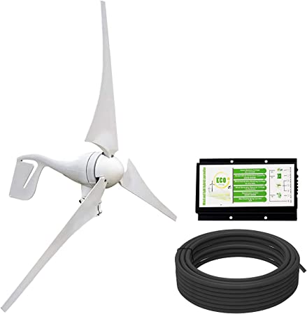 ECO-WORTHY 400W Wind Turbine Generator Power Kit with 20A PWM Solar Wind Hybrid Controller for Home/Monitoring/Streetlight/Boat/Solar Wind System