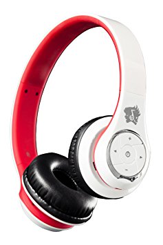 Life n Soul BN301-WR Bluetooth Headphones, White & Red