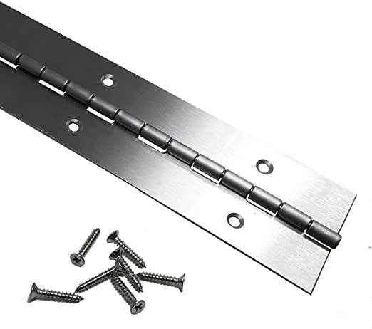Heavy Duty 2" x 24" Stainless Steel Piano Hinge - .060" Thick - ¾" S.S. Screws Included