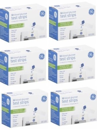GE100 Test Strips 6 boxes of 50 ct = 300 Ct total