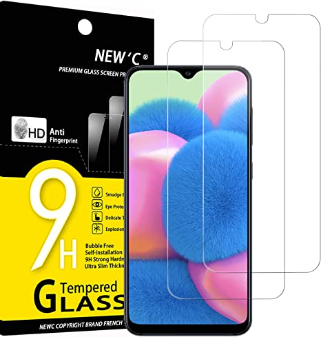 NEW'C 2 Piezas, Protector Pantalla para Samsung Galaxy A30s, A40s, Cristal Templado Antiarañazos, Antihuellas, Sin Burbujas, Dureza 9H, 0.33 mm Ultra Transparente, Ultra Resistente